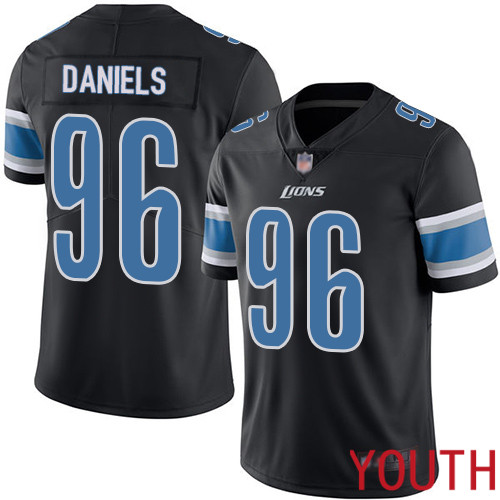 Detroit Lions Limited Black Youth Mike Daniels Jersey NFL Football #96 Rush Vapor Untouchable